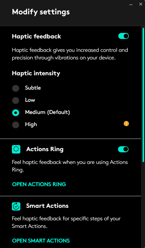 Logitech MX Master 4 modify settings kép
